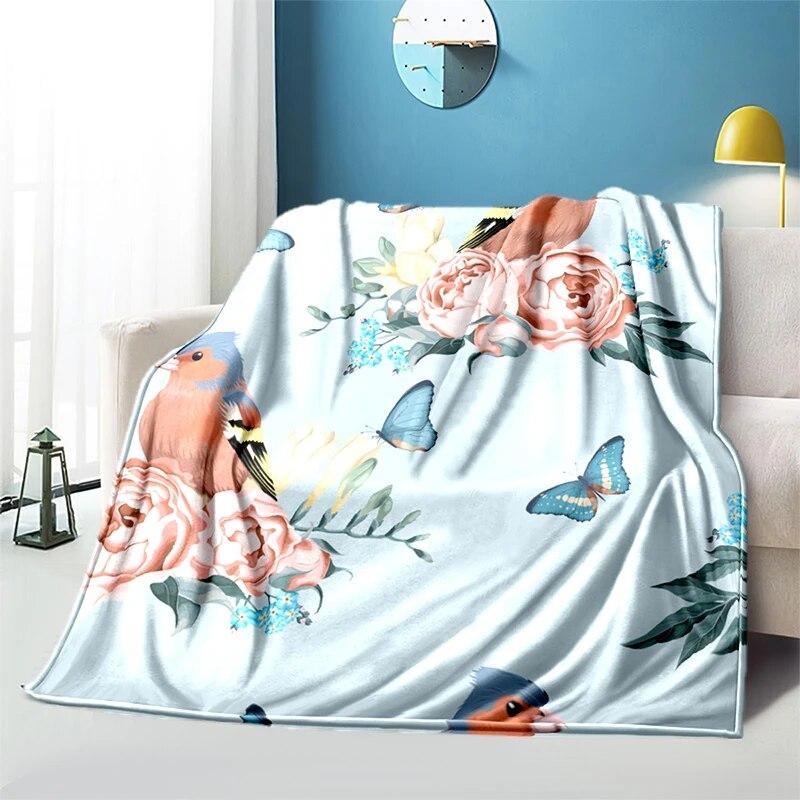 Мягкий плюшевый диван-кровать с цветком розы, тонкие одеяла для пикника с героями мультфильмов, современное фланелевое одеяло Gedruckt Bettdecke Geschenk