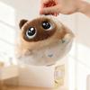 Round Black Cat Plush Toys Cartoon Cat Stuffed Animal New Cat Pillow  Gifts