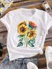 (Asian Size) Women watercolor trend cue 90s Clothing Casual Tees Top Short Sleeve T Shirt tee Fashion Print Ladies Female Graphic T-shirts