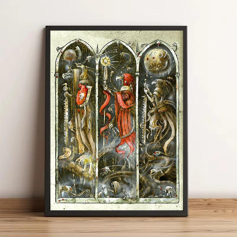 Джон-Бланш Темное Фэнтези Ужасов Мир Демон Кровавый Ангел Иллюстрация Постер Холст Живопись Настенное Искусство Картины Домашний Декор