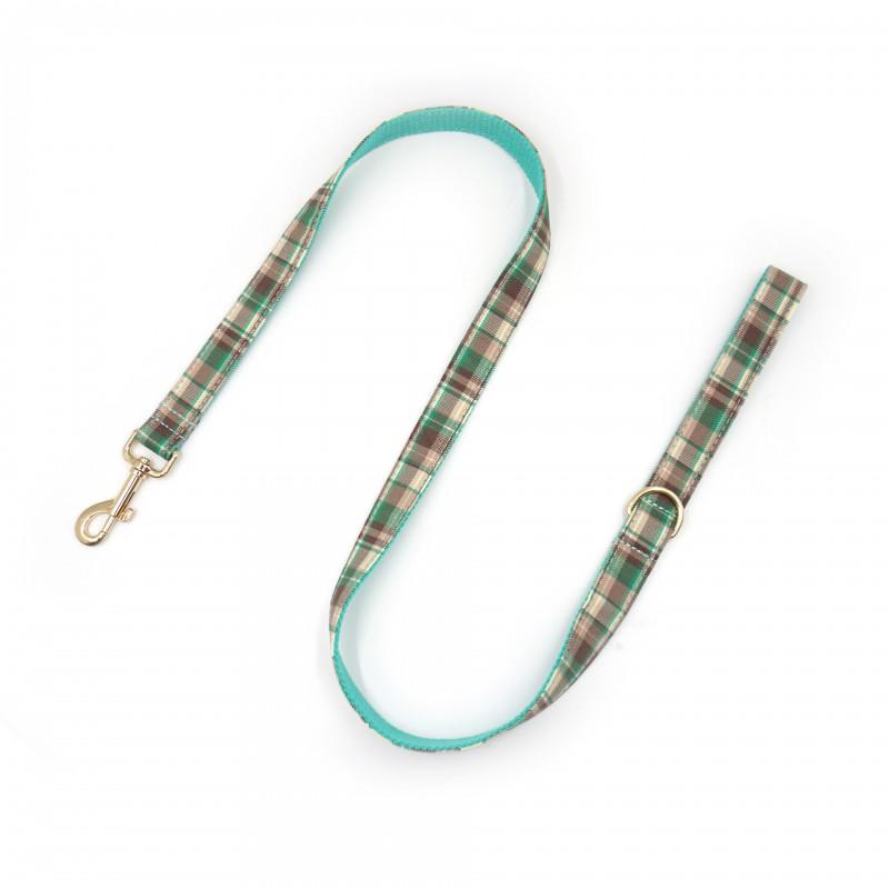 Plaid Dog Collar Leash Set With Bowknot Accessory Adjustable Sizes XS To XL Small Medium Dogs