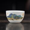 Suet Jade White Porcelain Ice Seed Cup Jade Porcelain Single Cup Set Kung Fu Meditation Cup Master Cup Personal Tea Cup