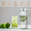2Pack Plastic Pitcher with Lid 1.1L Water Jar with Ribbed Design BPA-Free Water Pitcher Clear Plastic Water Pitcher with Vented