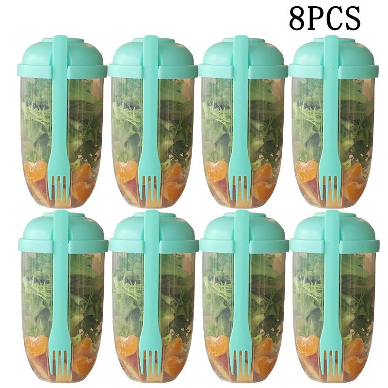 8 шт. стакан для свежего салата, стакан для фруктового овощного салата, шейкер для салата, контейнер для вилки, держатель для салата, большая емкость для еды