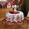 Рождественская елка Санта Красная Круглая Скатерть Водонепроницаемая Праздничные Обеденные Украшения для Дома