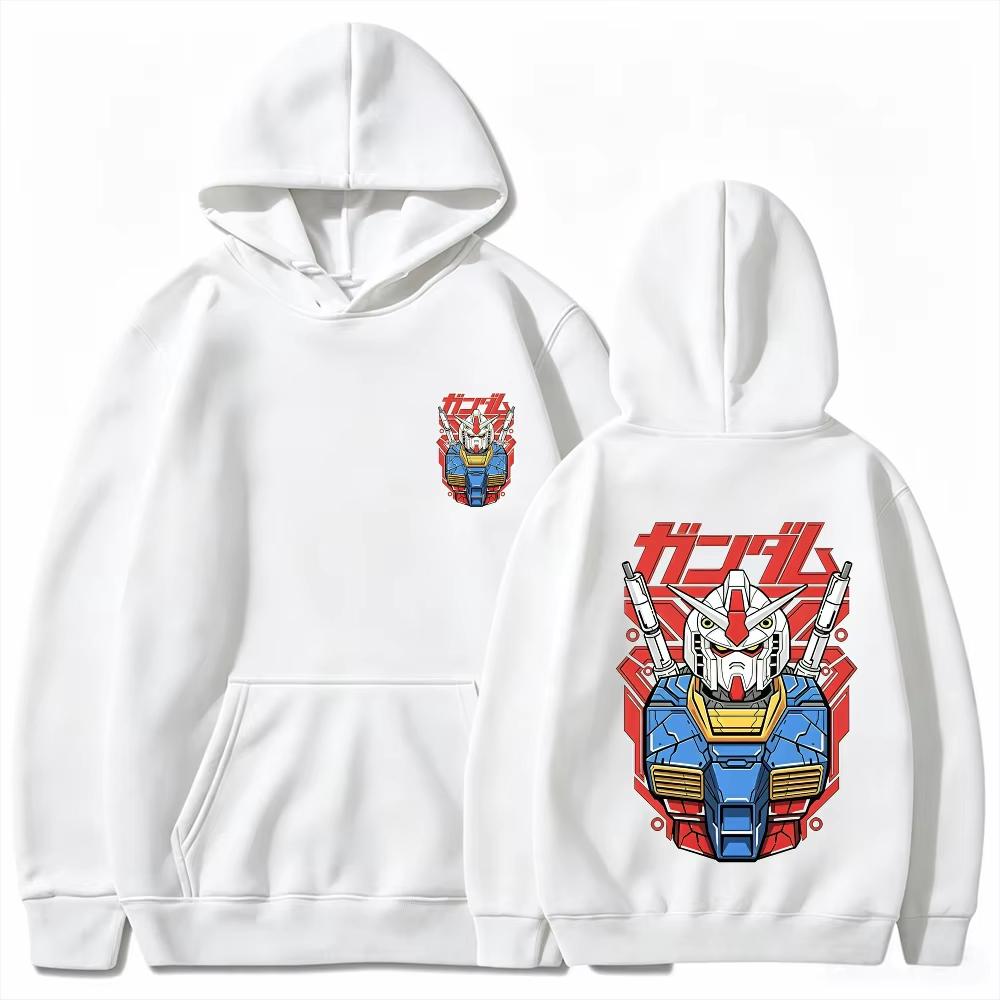 Мужская толстовка с капюшоном Gundam Super RX78 Аниме Толстовка Высокое качество Осень Зима Теплый Спортивный Топ