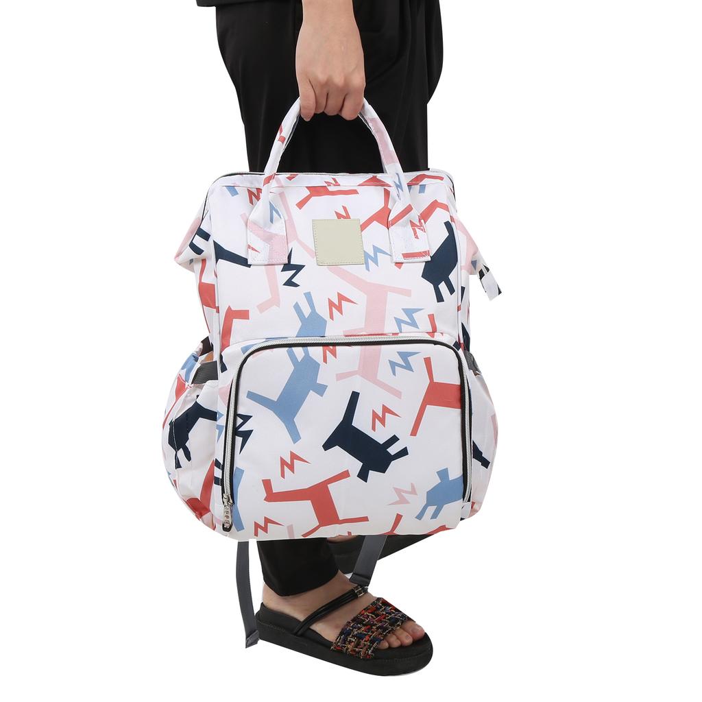 Insular Backpack Large Capacity Waterproof Carousel Type Diaper Maternity Bag for Outdoor