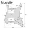 Musiclily Pro 11 Hole HH Stratocaster Guitar 3 Ply Cream USA/Mexico Pickguard,