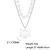 Cazador Hollow Fox Pendant Necklaces for Women Cute Animal Neck Chains Stainless Steel Jewelry Birthday Gifts Wholesale