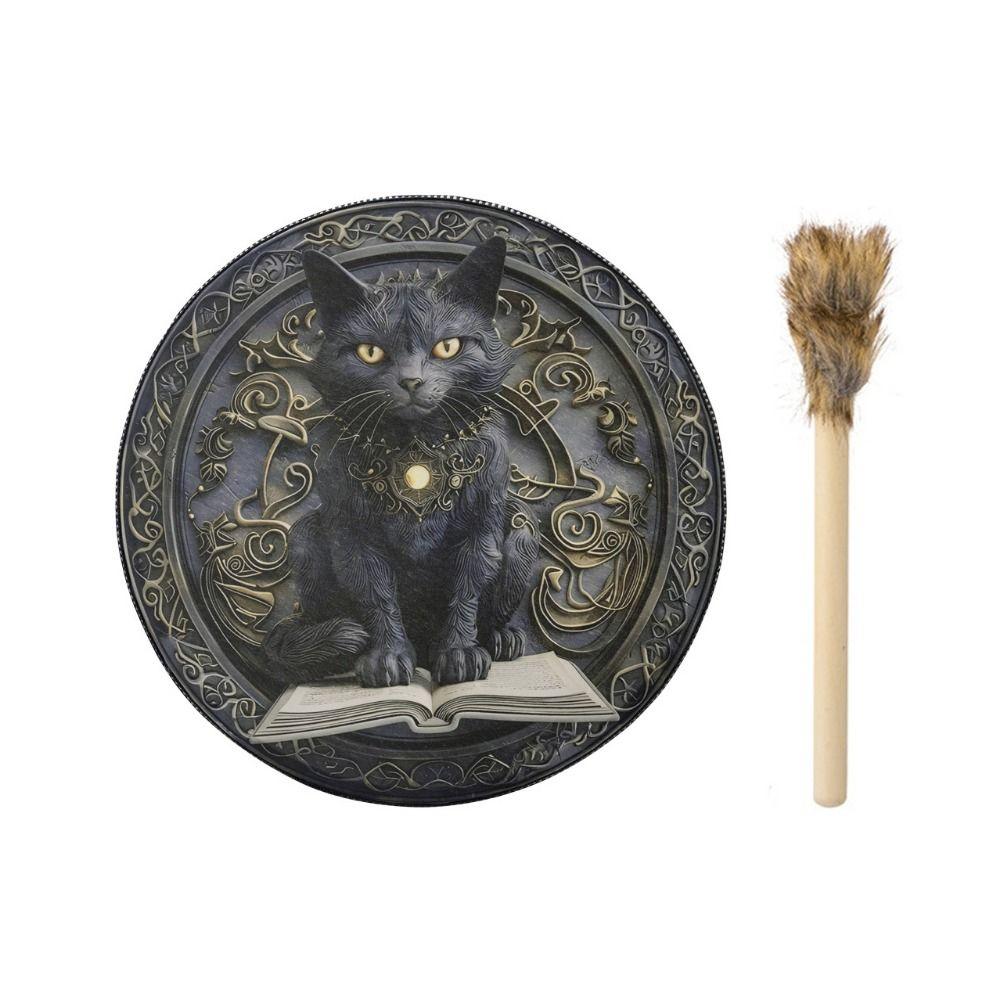 Ручной работы Шаманский барабан на Хэллоуин с палочкой Ручной барабан Декоративные барабаны на Хэллоуин Хэллоуин