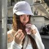 Japanese Retro White Striped Cap Women'S Summer Literary And Artistic Face Hat Light And Breathable Sunshade Baseball Cap