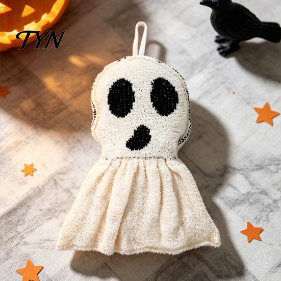 Soft Stuffed Ghost Ornament Halloween Hanging Ornament, Cute Spooky Plush Tabletop Decor Figurine, Holiday Atmosphere Props, Funny Party Supplies Gift