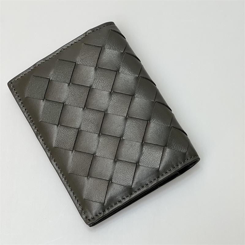 Handmade Woven Leather Wallet+folding Change Bag Card Holder Grid Sheepskin Business Fashion Card Holder Card Holder