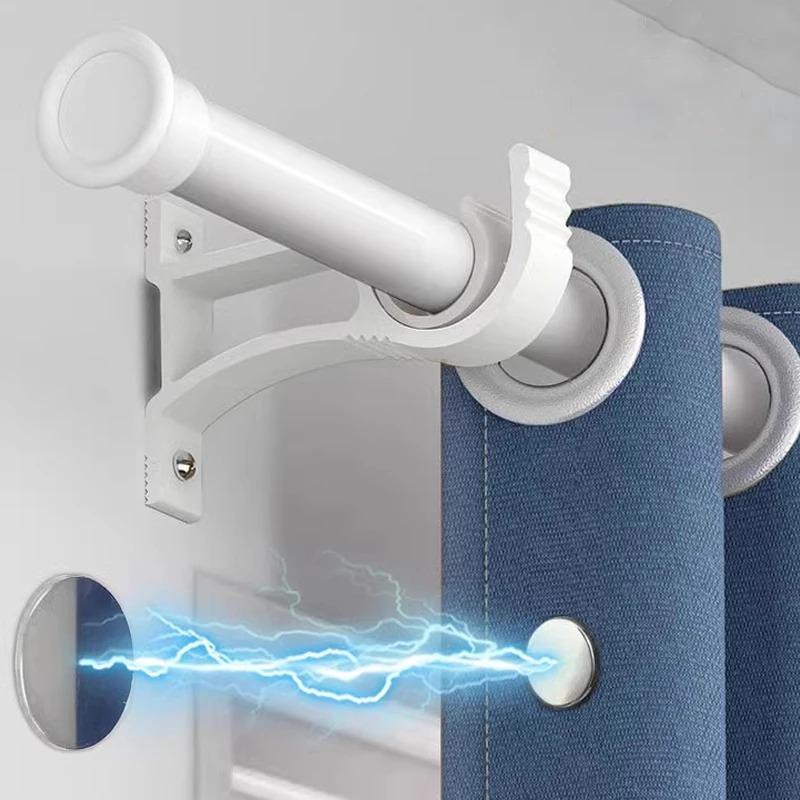 17/20/25mm Magnetic Curtain Fixed Clips Self-Adhesive Metal Hook Magnet Wall Mounted Shower Curtain Buckles Detachable Fasteners