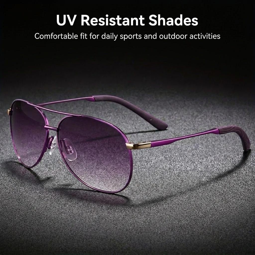 2026 New Bright Pink Metal Polarized Women'S Sunglasses Fashion Sun Protection Goggles with Free Eyeglass Cloth