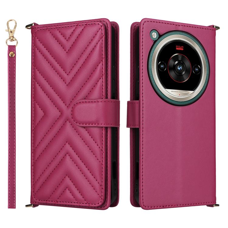 Multifunctional 6-Card Slots Leather Phone Case with Wrist Strap