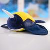 Simulation Blue Narwhal Plush Stuffed Toy Button Clothes Animal Doll Kid Gift
