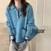 Autumn 2024 Retro Lace Polo Knit Sweater: Japanese Contrast Color, Versatile & Casual