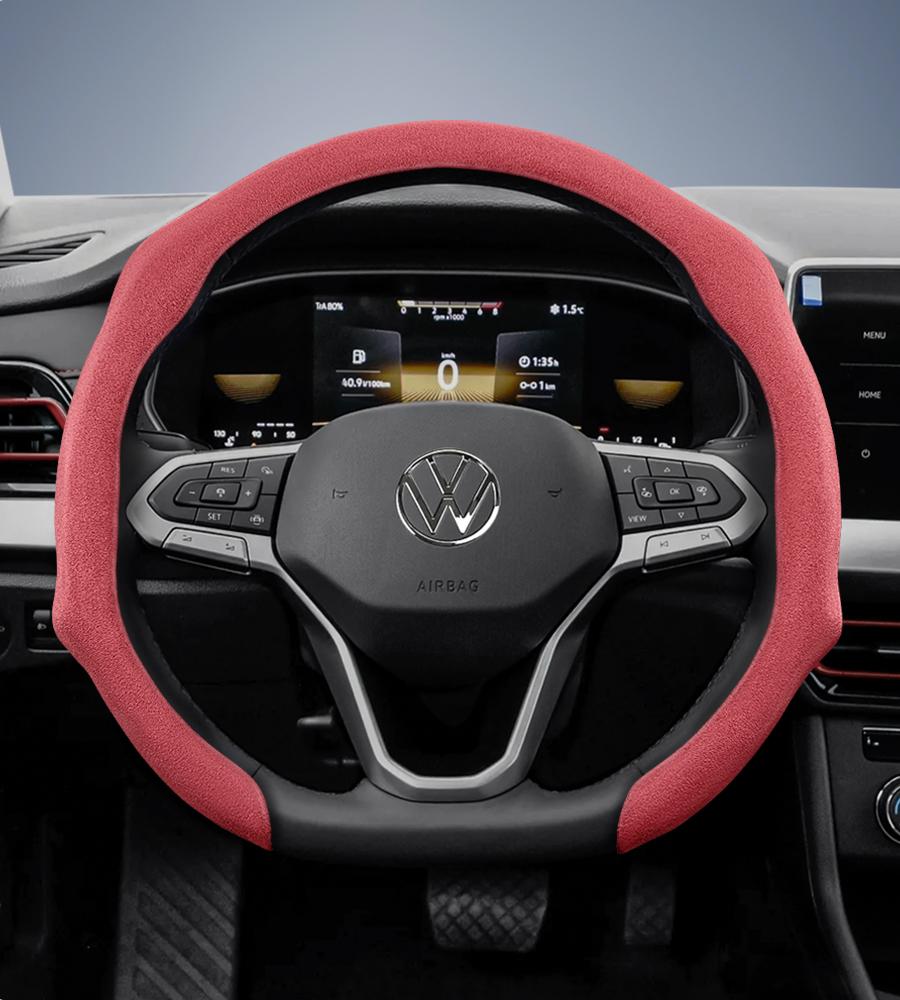 Подходит для премиальных замшевых накидок на руль Volkswagen с кнопками, нескользящие и прочные, доступны для рулей D-образной формы, совместимые