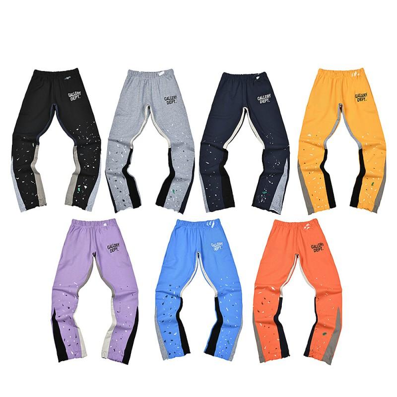 GALLERY DEPT Painted Flare Sweat Pants Letter Print Color Block Casual Trousers Teens Winter