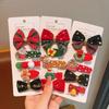 Christmas Hair Accessories Set for Kids: Cute Cartoon Hair Clips & Ties for Little Girls