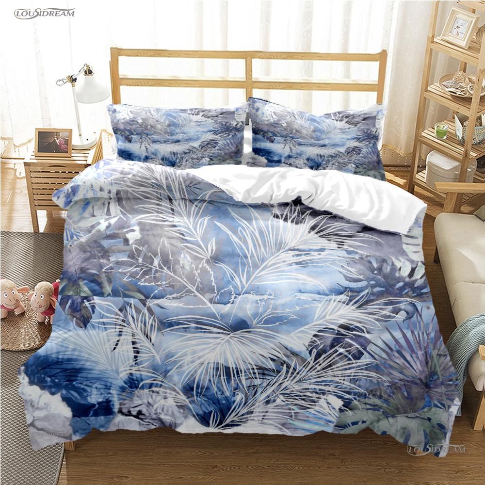 Tropical Leaf Casal All Season Duvet Cover Comforter Bedding Sets Soft Quilt Cover and Pillowcases Boys Single/Double/Queen/King