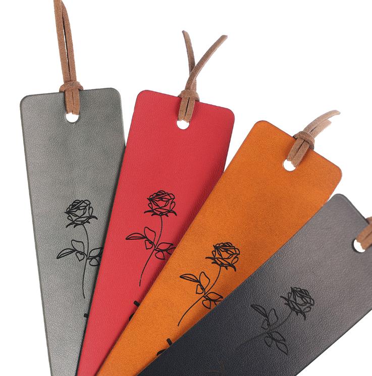 QIUHAN Retro Crazy Horse Pattern Tassel Leather Bookmarks Reading Travel Students Bookmark Office Welcome Gifts Office Workers