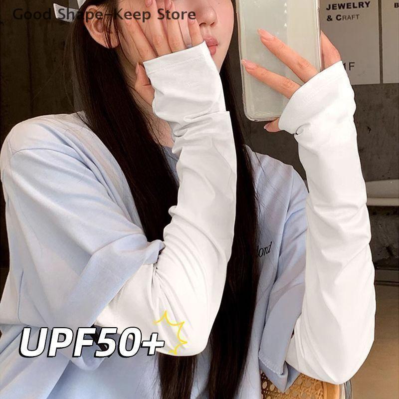 UPF 50+ Ледяная шелковая нарукавная повязка для рук, легкая уличная защита от солнца, дышащие, охлаждающий эффект, УФ-защита, эластичные нарукавники