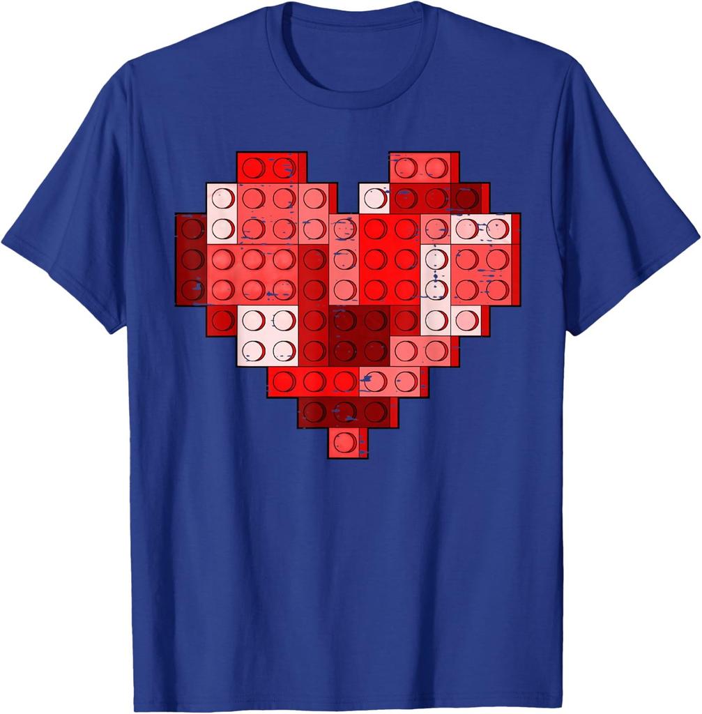 Cute Valentines Day Heart Building Blocks Bricks Unisex T-Shirt