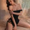 Original Erotic Underwear, Sexy Cut-out Slimming, slit Tie Dress, Women's Hot Nightclub Uniform pajamas 8757