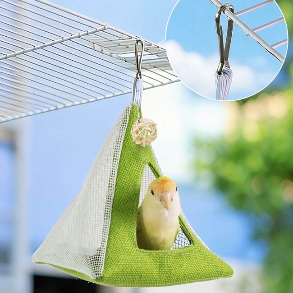 Breathable Net Summer Cooling Nest Triangular Bird Hammock Bird Hanging Tent Hiding House