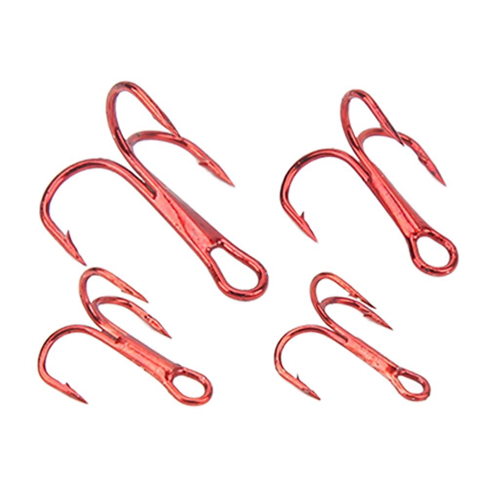 100PCS with Double Split Rings Treble Fishing Hooks Fishing Hooks Kit  Freshwater Fishing