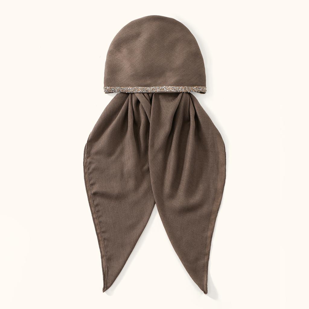 Ramadan Muslim Hijab Shawls Modal Scarf For Muslim Woman Hijabs Wrap Lady Casual Headband Ethnic Headscarf with Diamond