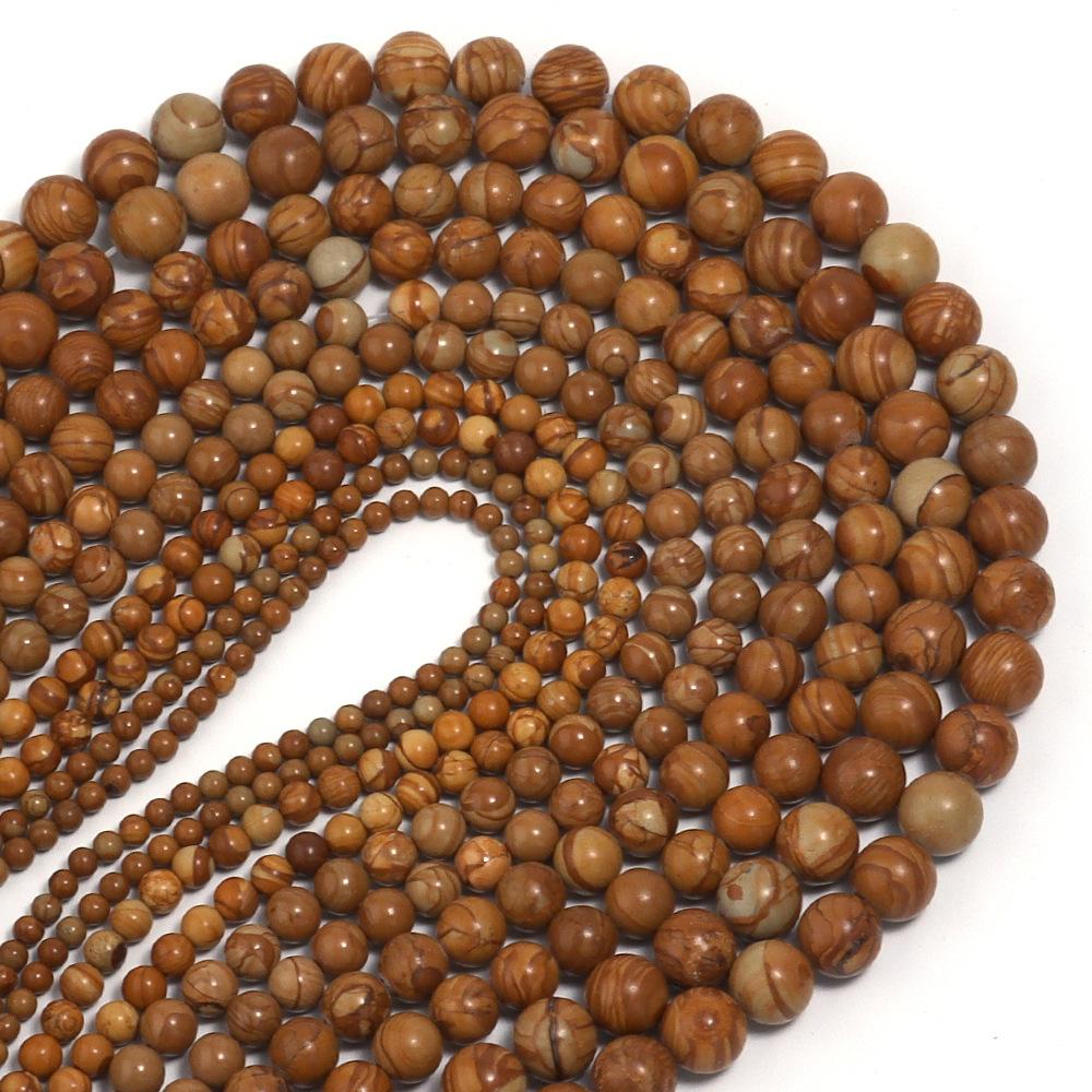 Деревянные бусины, круглые каменные свободные бусины-разделители для изготовления ювелирных изделий, 4/6/8/10/12 мм, DIY подвески ручной работы, браслеты