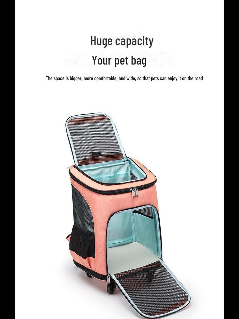 Портативный рюкзак-тележка для кошек и собак