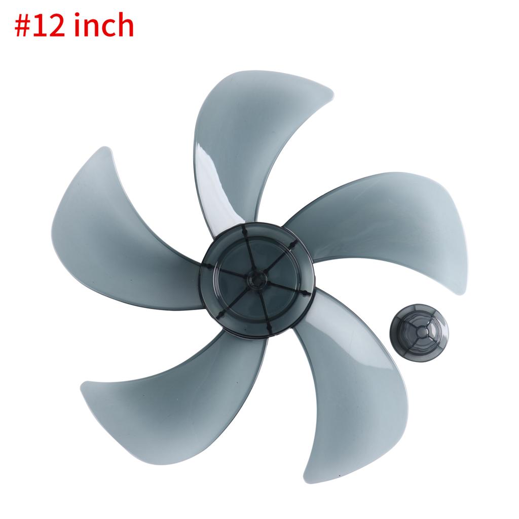 12/14 Inch Universal Plastic Silence Fan Blade 5 Leaves with Nut Cover for Household Standing Pedestal Fan Table Fan Accessories