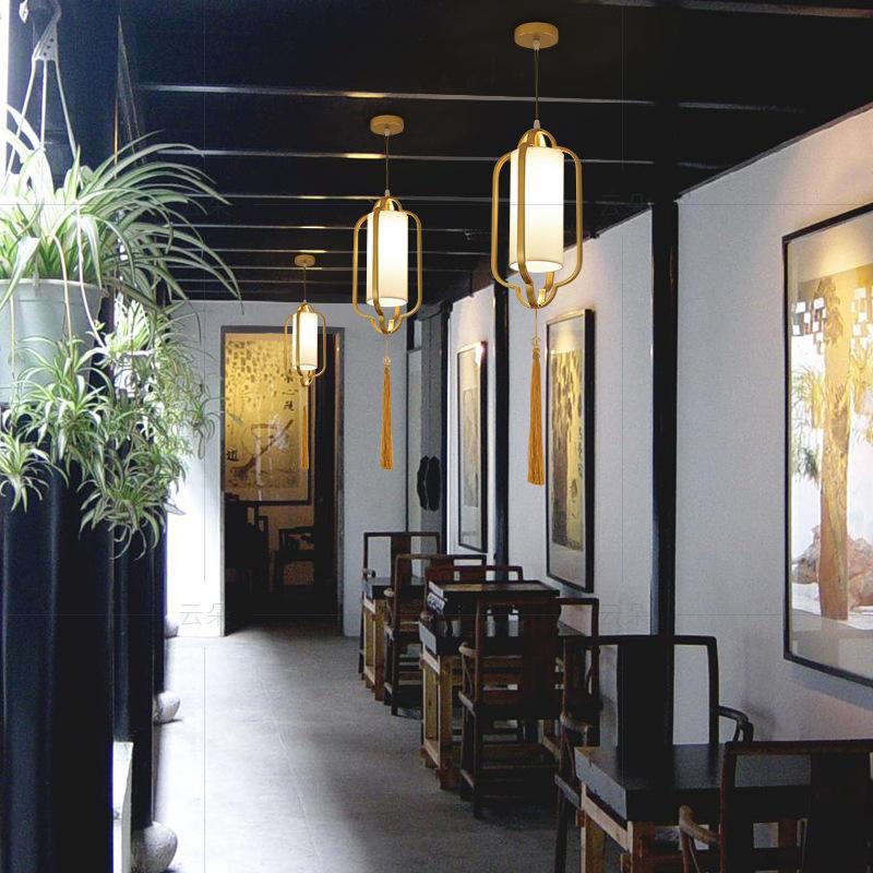 Китайский Фонарь Люстра Железная Ткань Ресторан Подвесной Светильник Скандинавский Домашний Декор Спальня Доска Балкон Коридор Бар Светодиодные Огни
