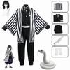Anime Demon Slayer Kimetsu No Yaiba Iguro Obanai Kimono Uniform Anime Wig Cosplay Costume Halloween Party White Snake Props