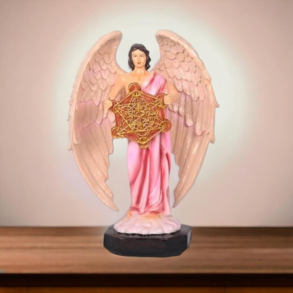 Новый иудаизм Статуя Метатрона Идол Совершенный Рейки Исцеляющий Ангел Держащий Священный Цветок Жизни Геометрическая Кубическая Статуя