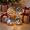 Acrylic Clear Christmas Bauble Ornament Sleigh Reindeer Santa Snowman Deer Pendant  Family Holiday