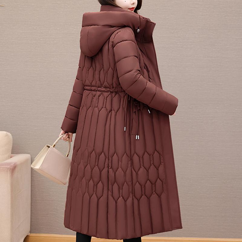 Fashion Winter Long Coat Female Warm Parkas Hooded Casual Thick Middle Age Women Jackets