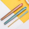 1 Set Food Chopsticks BPA Free Non-Slip Rust-proof Corrosion Resistant Mirror Polish Food Pick Stainless Steel Chopsticks