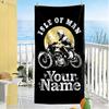 Isle Man Tt Personalized Text Beach Towel Super Soft Absorbent Perfect for Traveling Yoga Camping and Swimming
