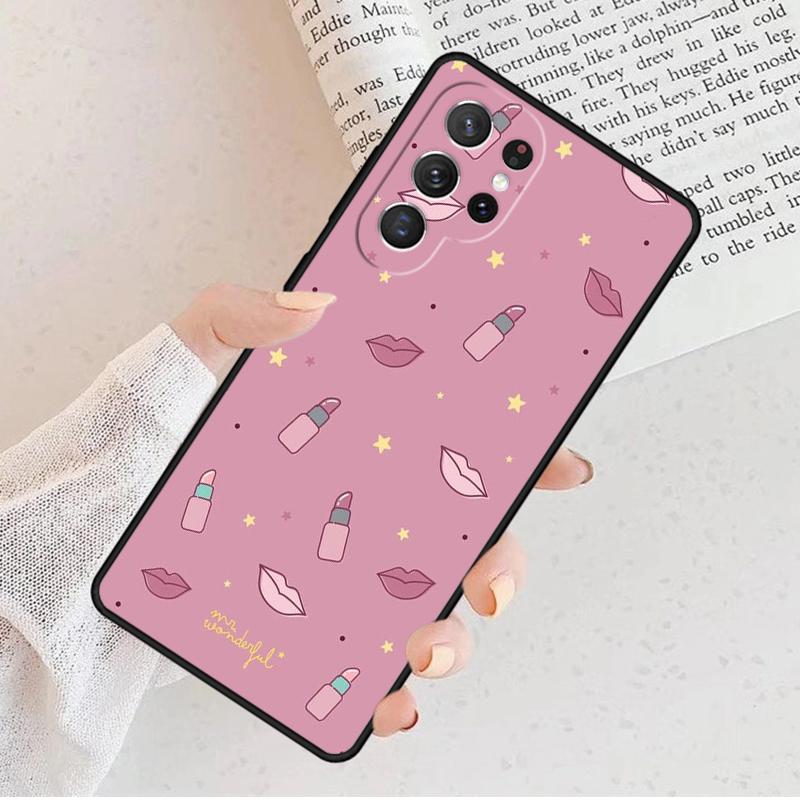 Чехол для телефона с макияжем и помадой для Samsung Galaxy S25 S23 S30 S8 S21 S20 FE S24 S22 Note 10 20 Plus lite Ultra