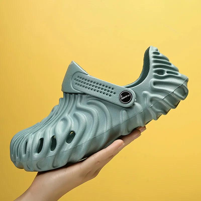 Новые мужские пляжные сандалии, повседневные летние уличные дышащие тапочки, мужские водные сандалии, мужские шлепанцы, легкие сабо, Slieds