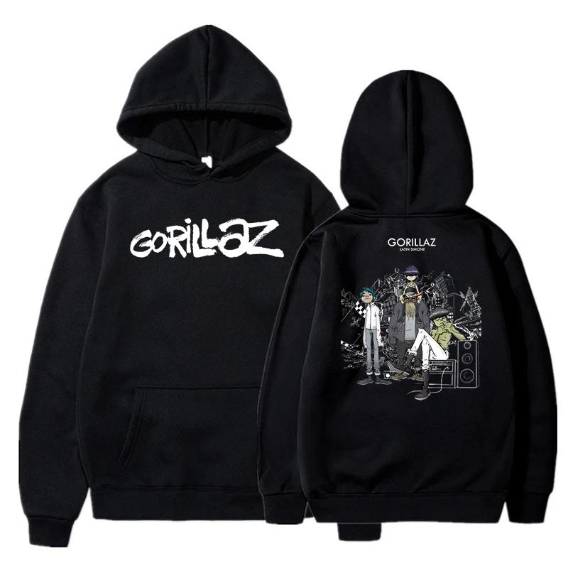 Autumn/Winter Long-Sleeved Loose-Fit Soft Sweatshirt Street Style Jacket Gorillaz Print Unisex Hoodie Men's Top