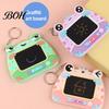 School Bag Hanging Ornament Mini Drawing Board Keychain for Kids, Cartoon Frog Writing Pad with Portable Graffiti Key Ring, Doodle Sketch Travel