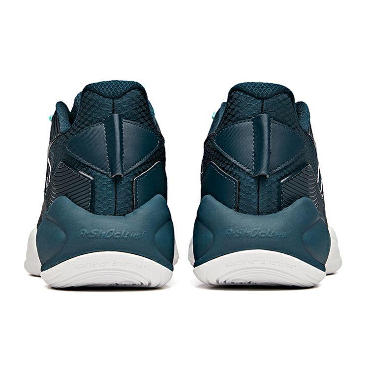 Anta Shock Absorbing Non-Slip Wear-Resistant Breathable Low-Top Basketball Shoes Men Sneaker Blue Green 112111609-1