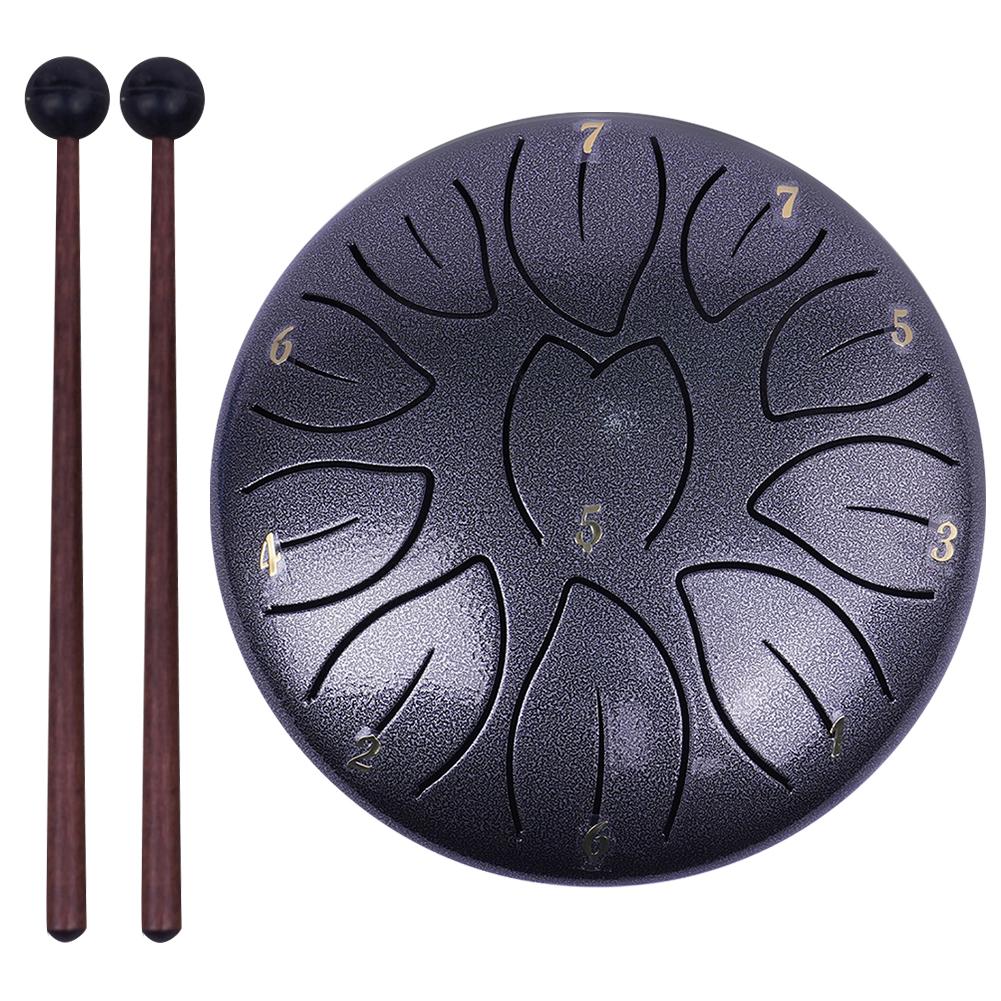 6-дюймовый 11-нотный стальной язычковый барабан с барабанными палочками, молоточками, медиаторами, ударными инструментами, барабаном Sound Healing, ручными барабанами