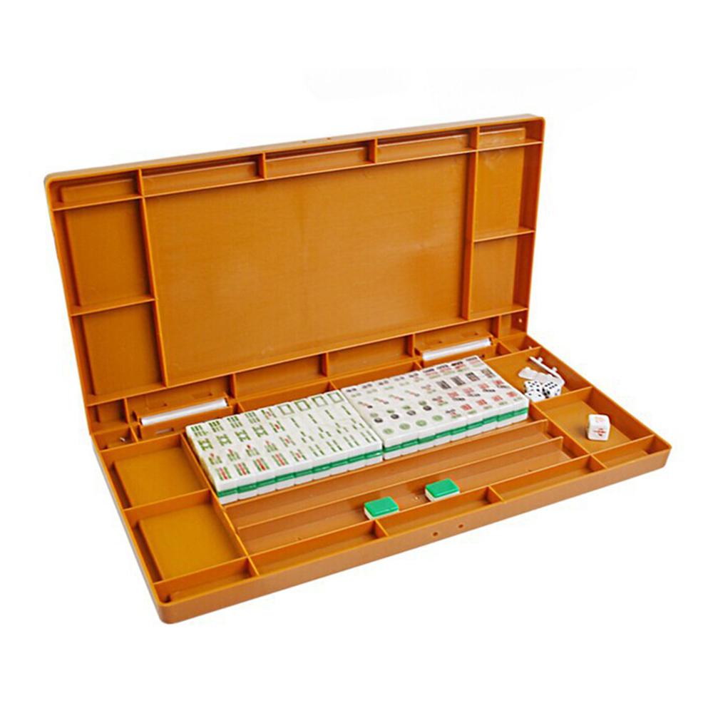 Mini Mahjong Set with Folding Mahjong Table Portable Mah Jong Game Set For Travel Family Leisure